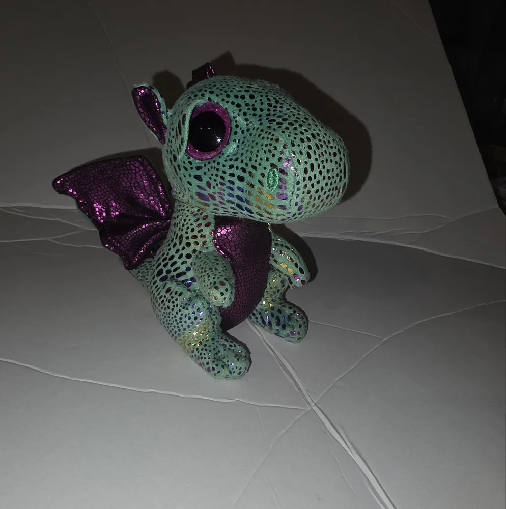 Sparkly Green and Purple Dinosaur Plush Toy